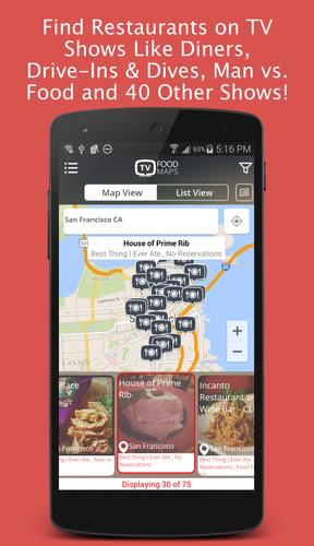 Restaurants on TV Trip Planner