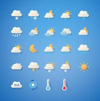 Cartoon cute weather Icon set