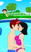 Casual Swimming Pool Kissing