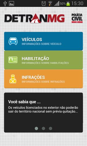 Detran MG - app descontinuado