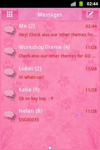 Pink 2 GO SMS PRO Theme