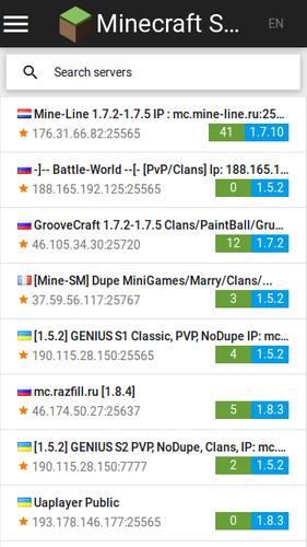 Servers for Minecraft