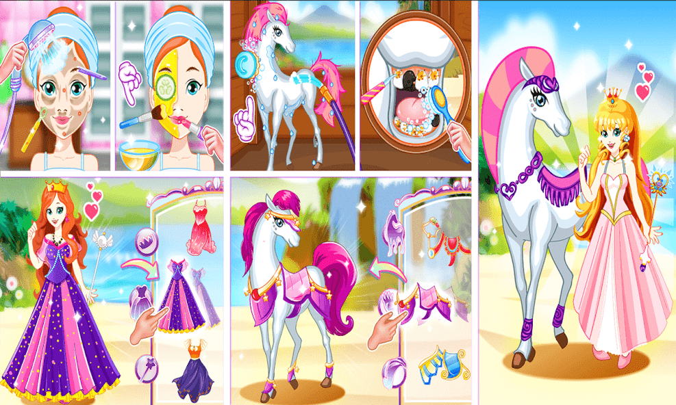 White Horse Princess Dress Up