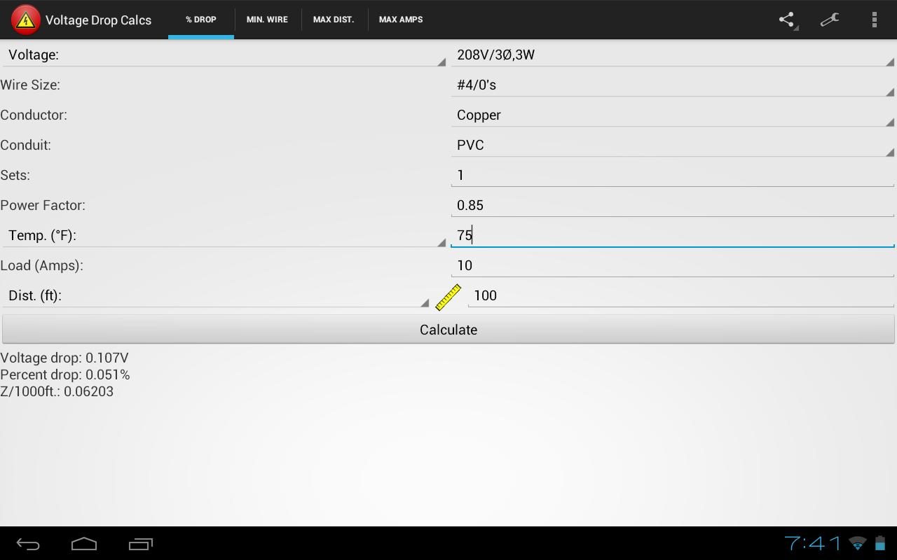 Voltage Drop Calculator Free