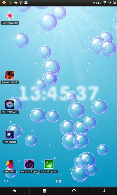 Bubbles & clock live wallpaper