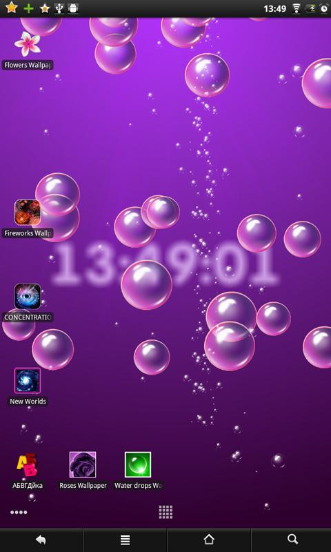 Bubbles & clock live wallpaper