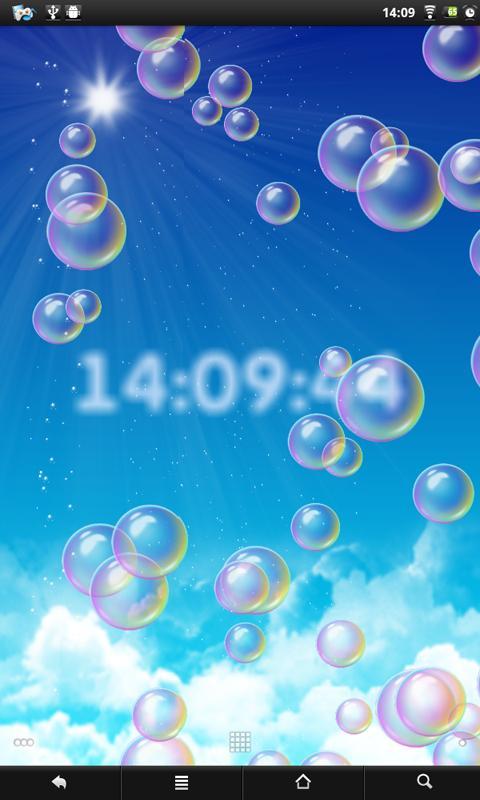 Bubbles & clock live wallpaper