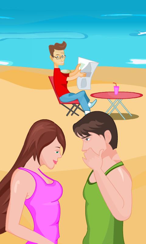 Kissing Game-Beach Couple Fun