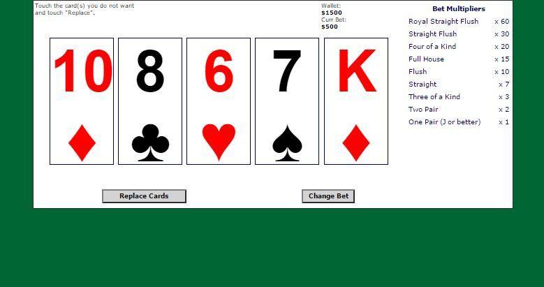 5 Card Draw Poker Solitaire