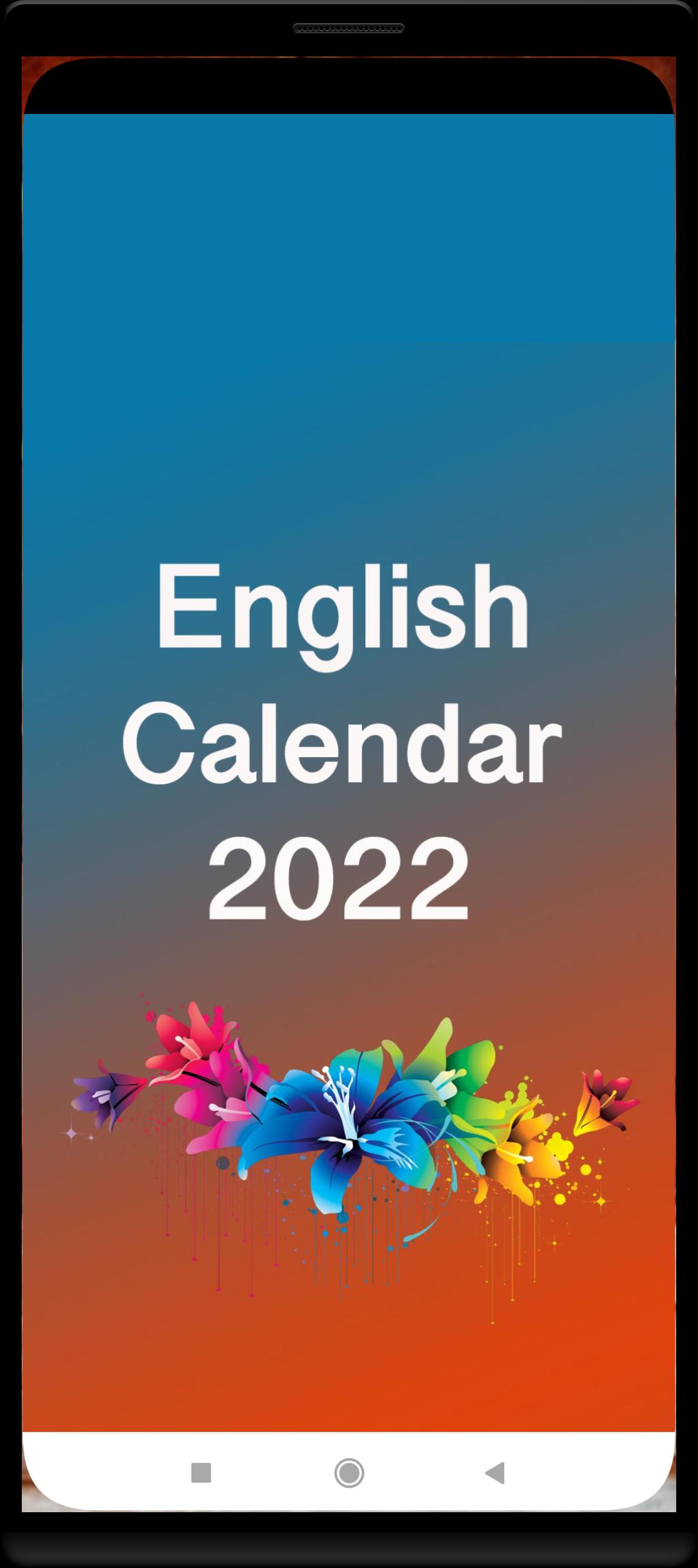 English Calendar 2022