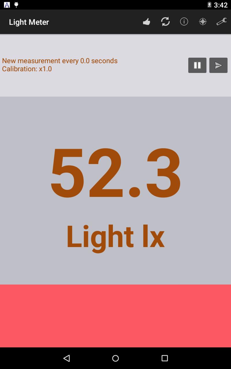 Light meter & graph measures