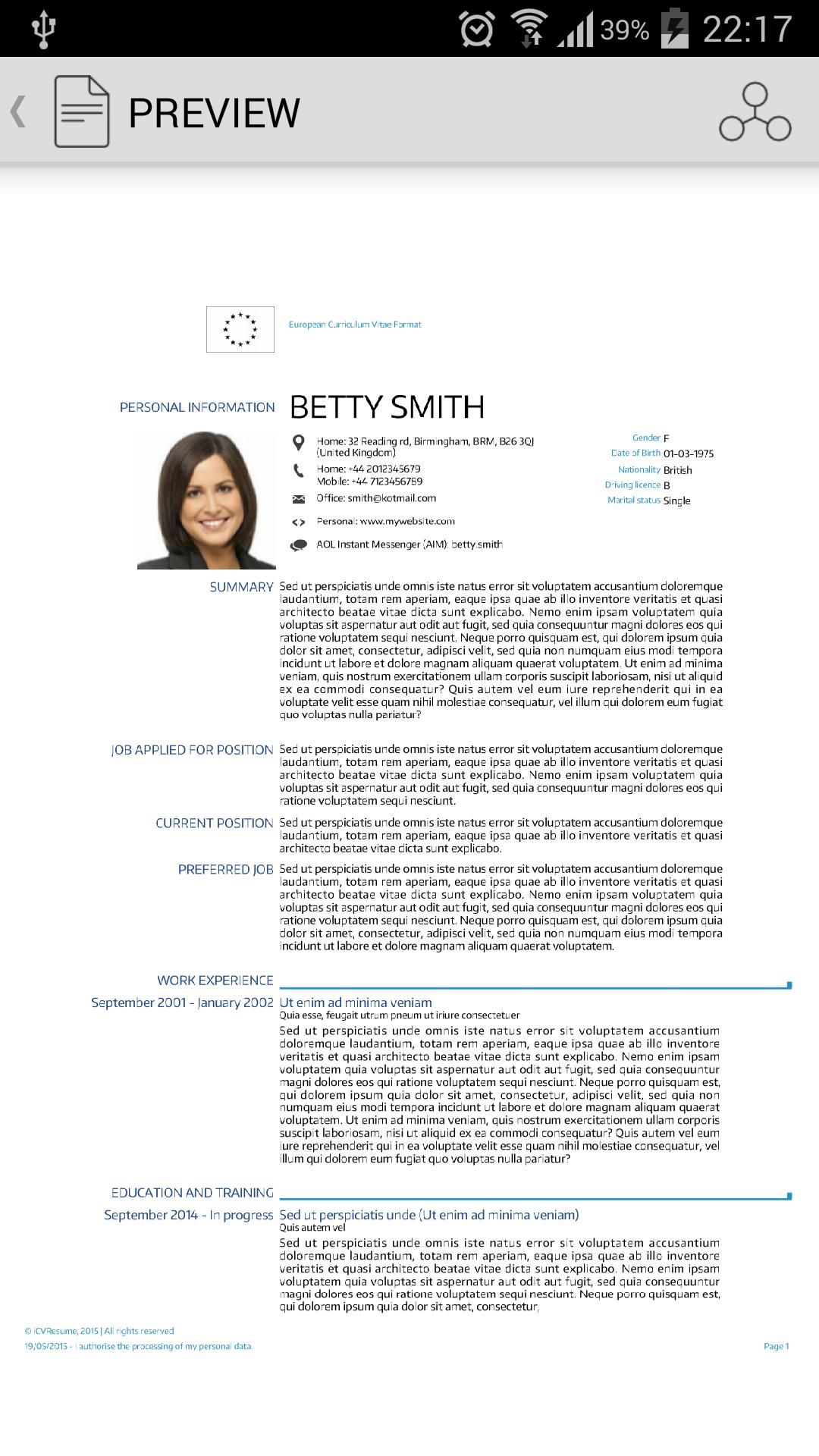 iCV Resume