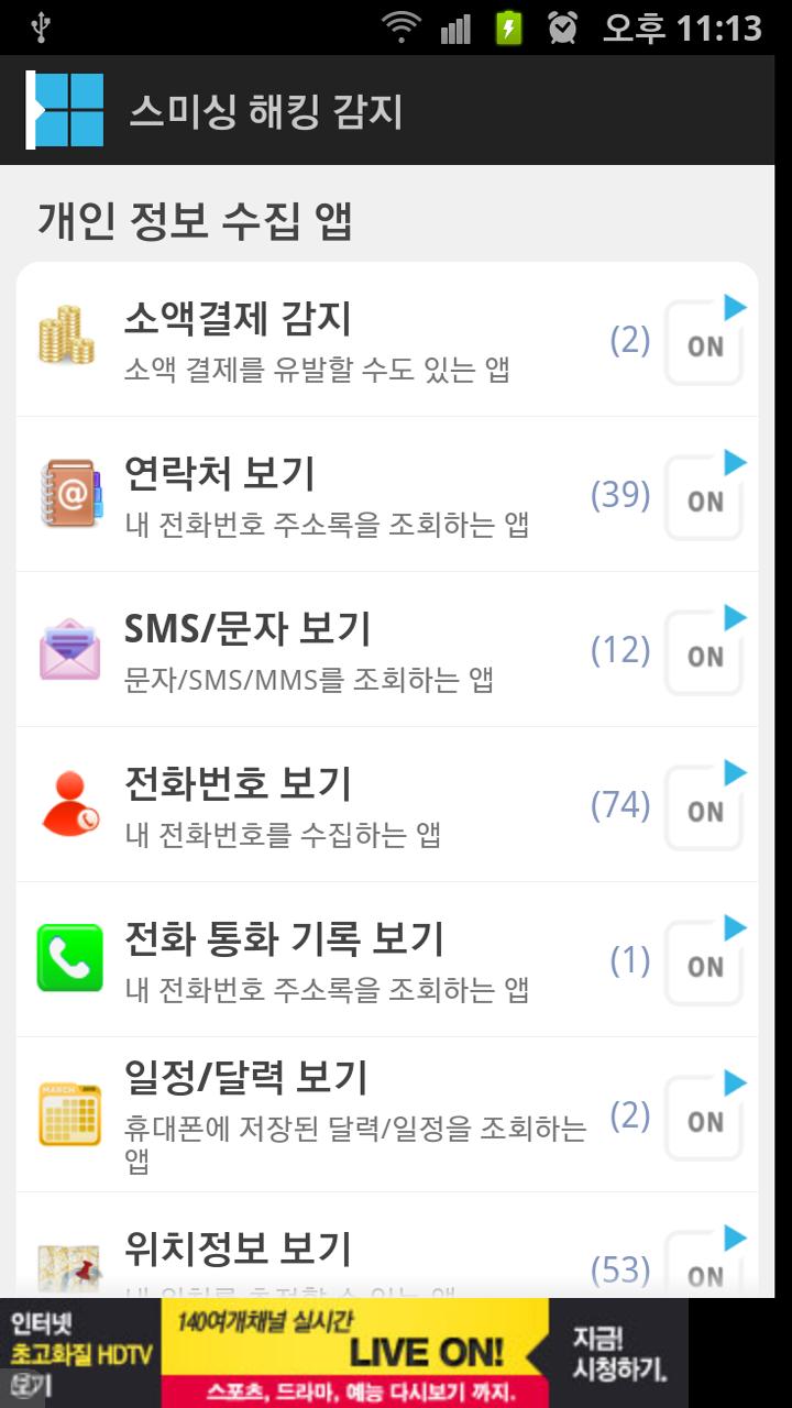 Smishing Hacking Detection