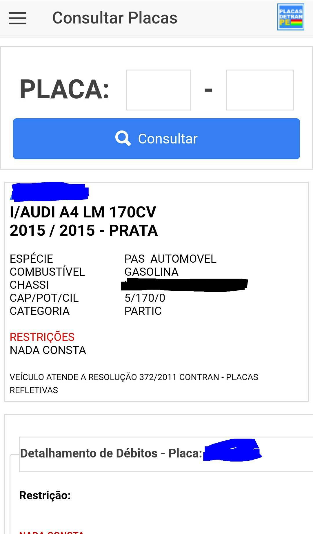Placas Detran PE