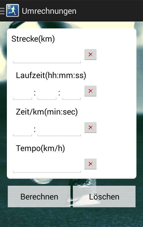 Laufrechner, BMI, Kalorien