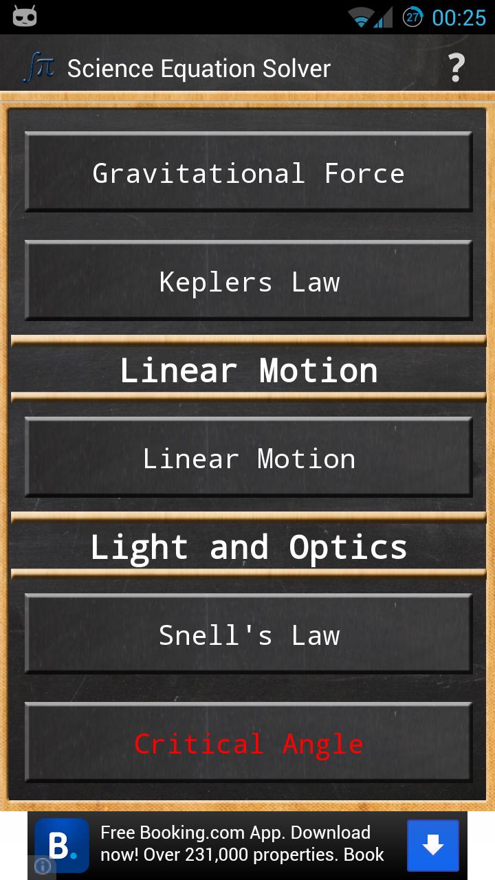 Science Equation Solver