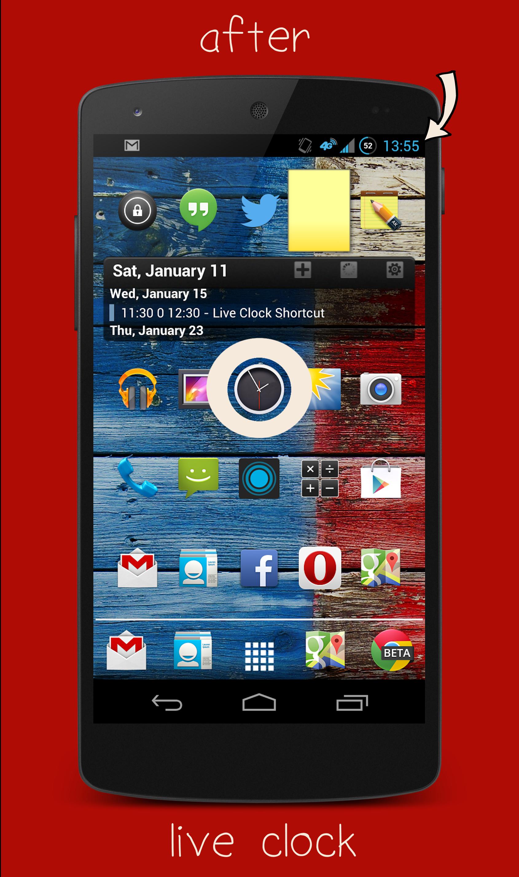 Live Clock Shortcut