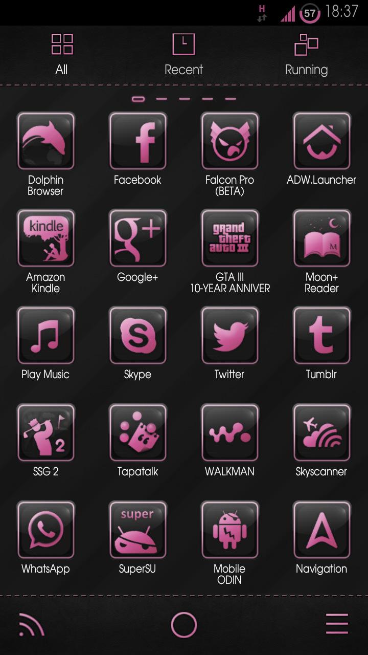 greyPINK HD Launcher Theme