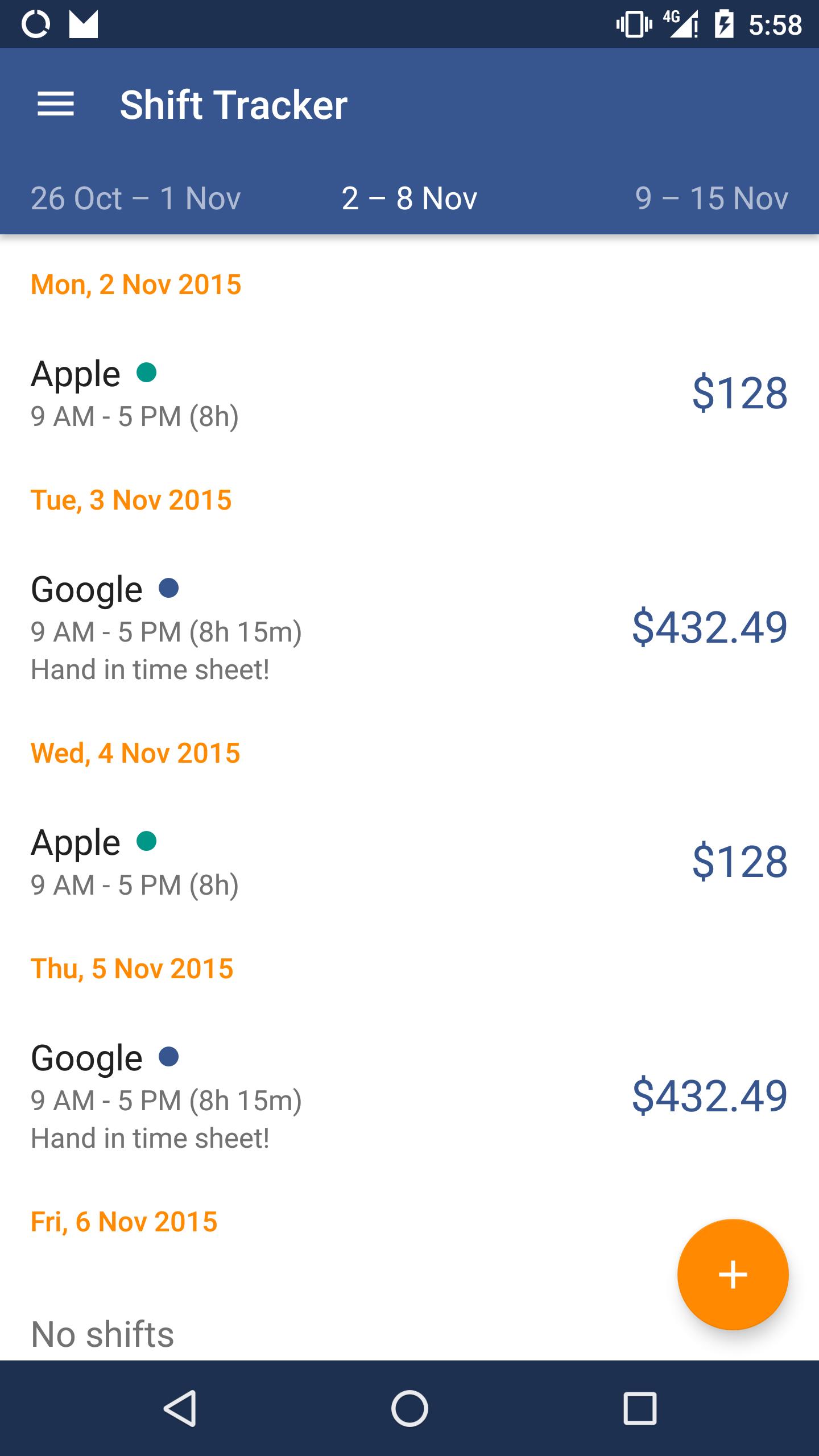 Shift Tracker