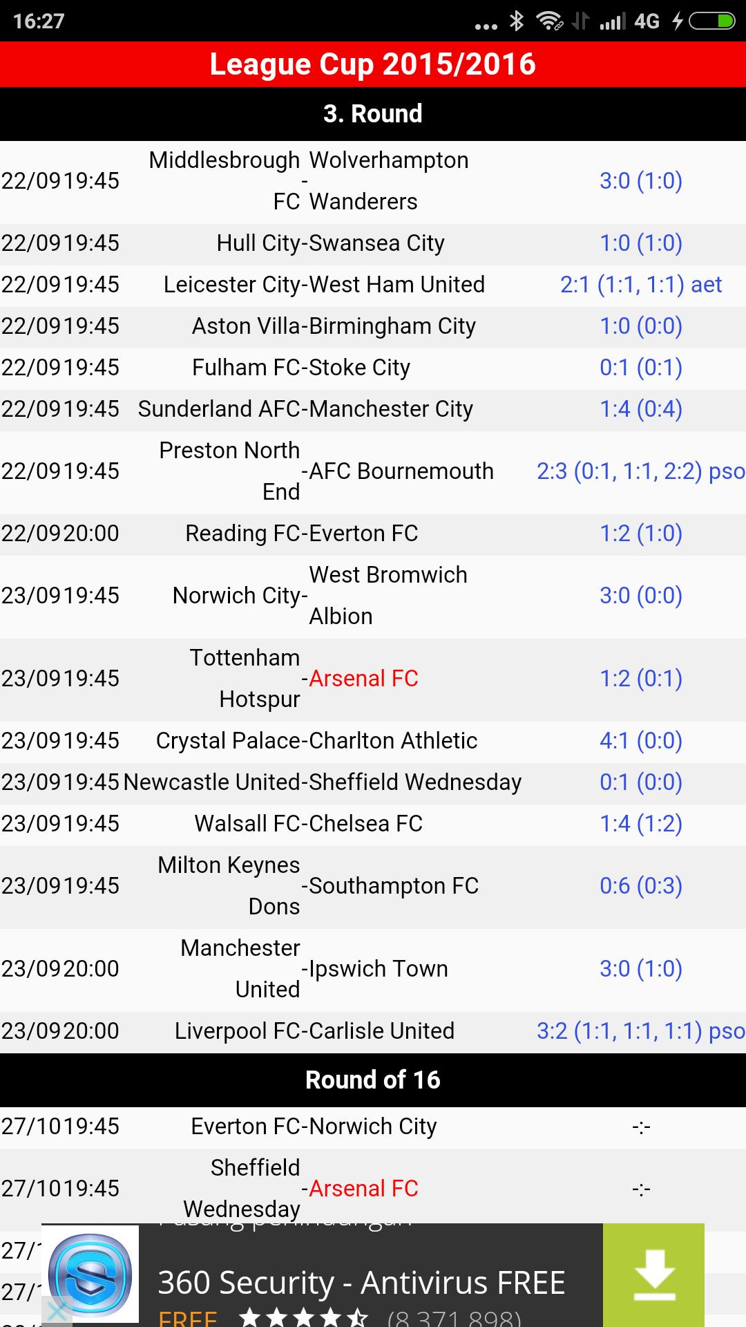 Arsenal Calendar