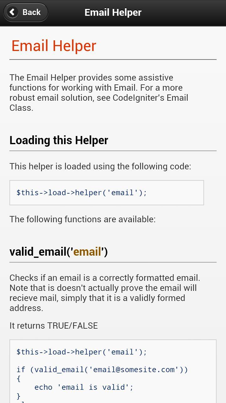 CodeIgniter Mobile User Guide