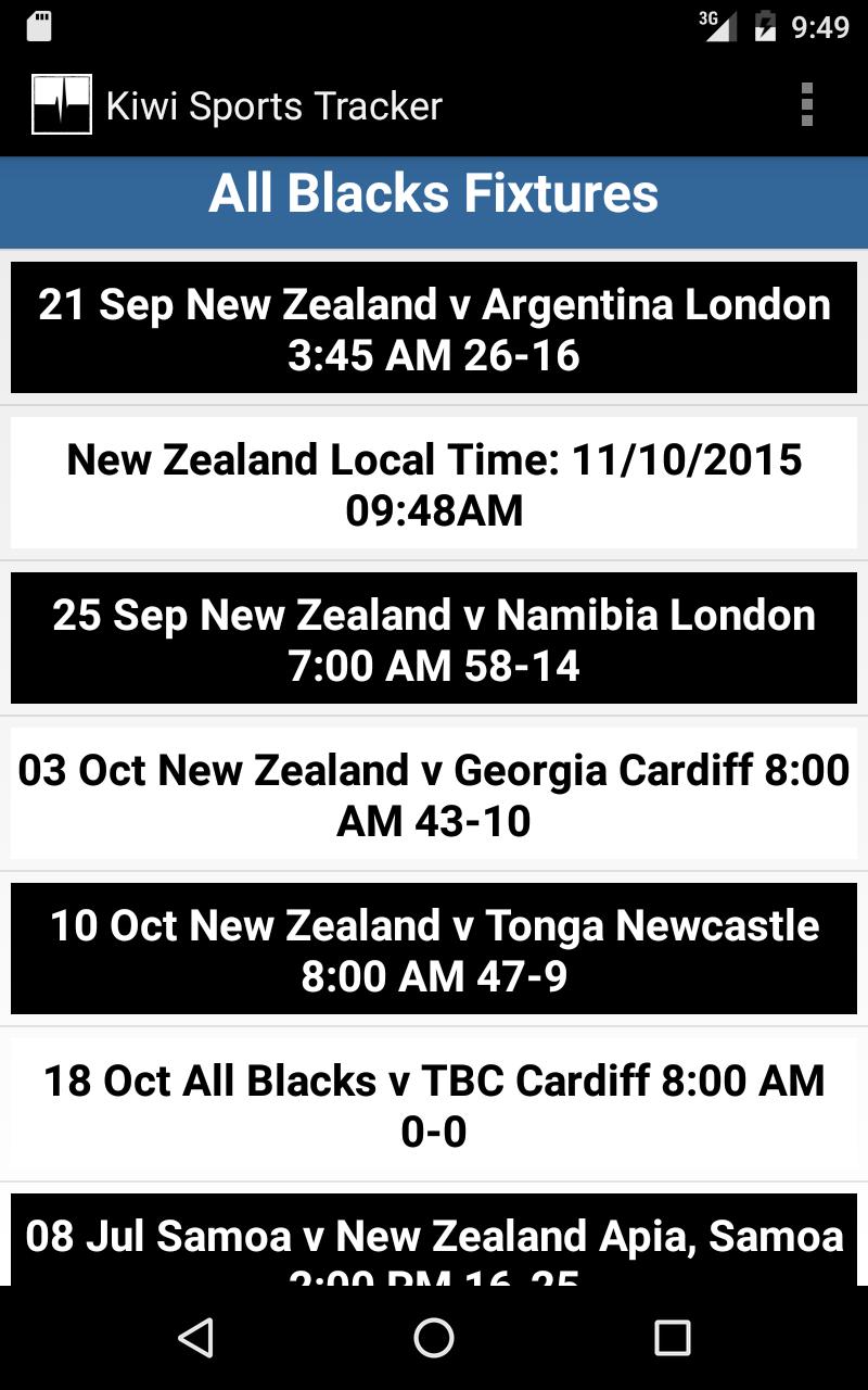 Kiwi Sports Tracker