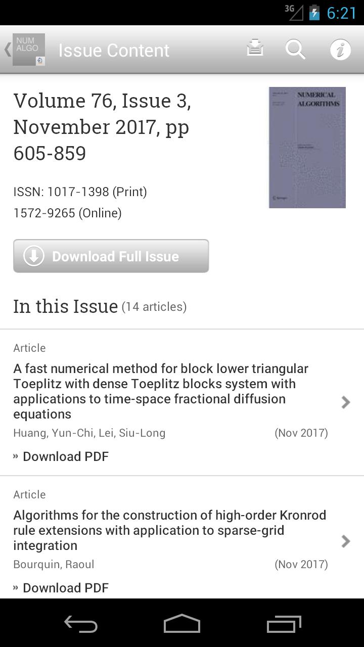 Numerical Algorithms