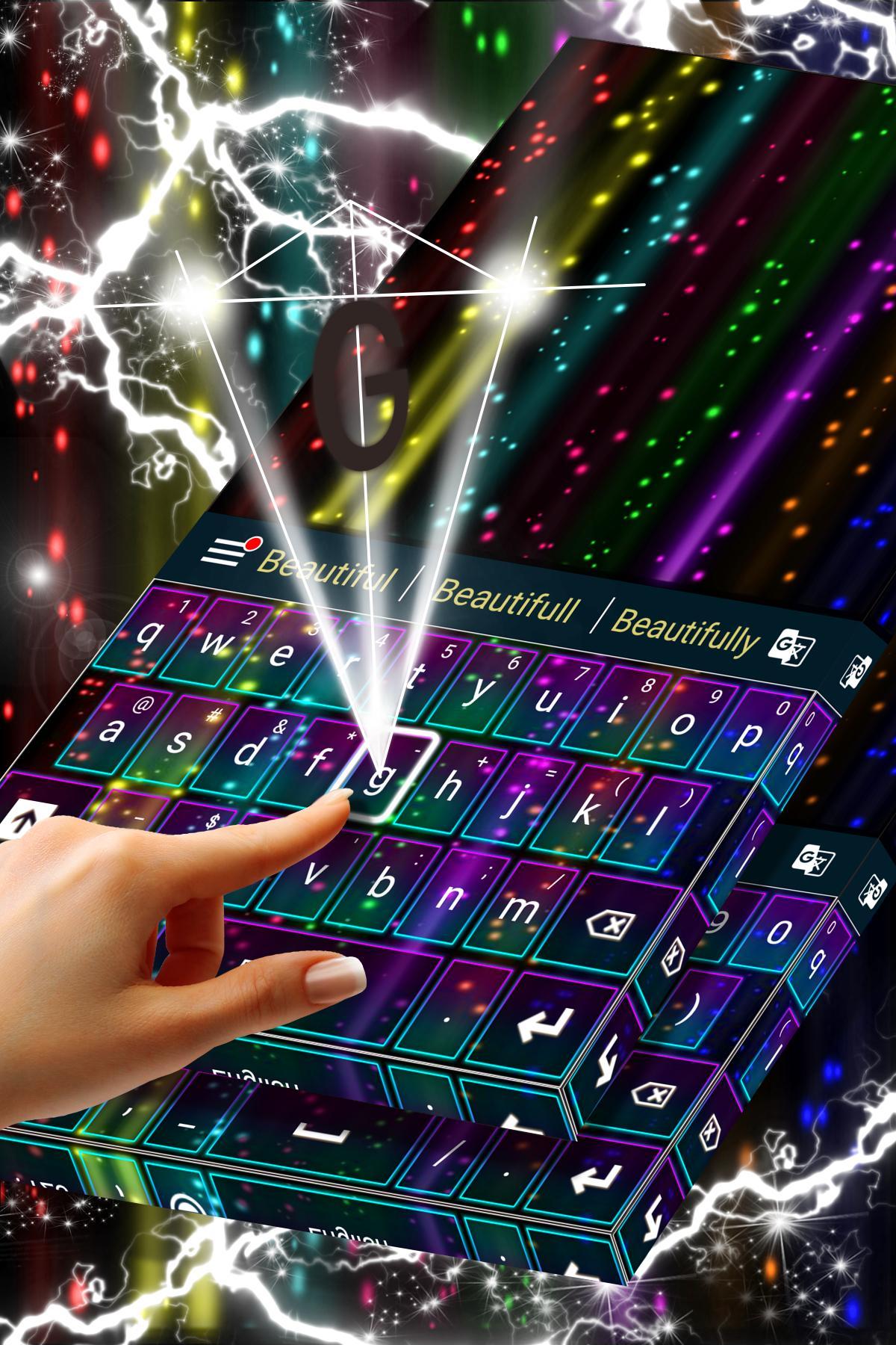 Rainbow Neon Keyboard Theme