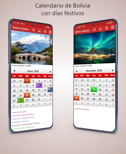 Bolivia Calendario 2025