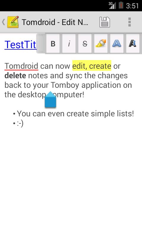 Tomdroid notes