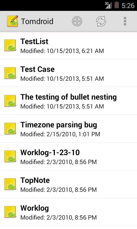 Tomdroid notes