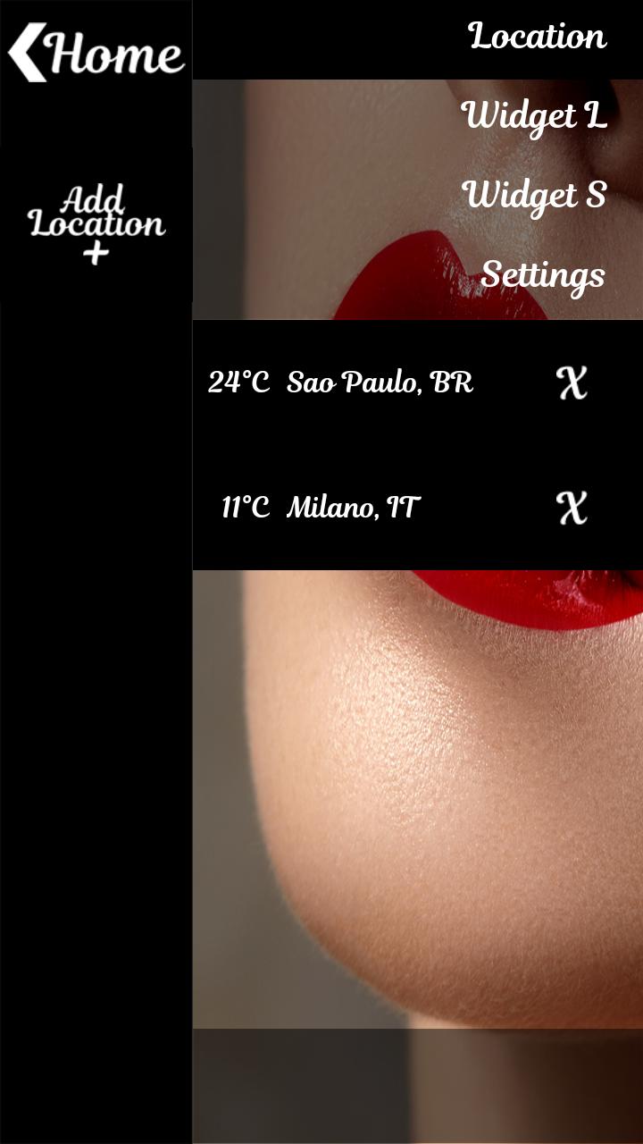 Glossy Lips Clock Weather