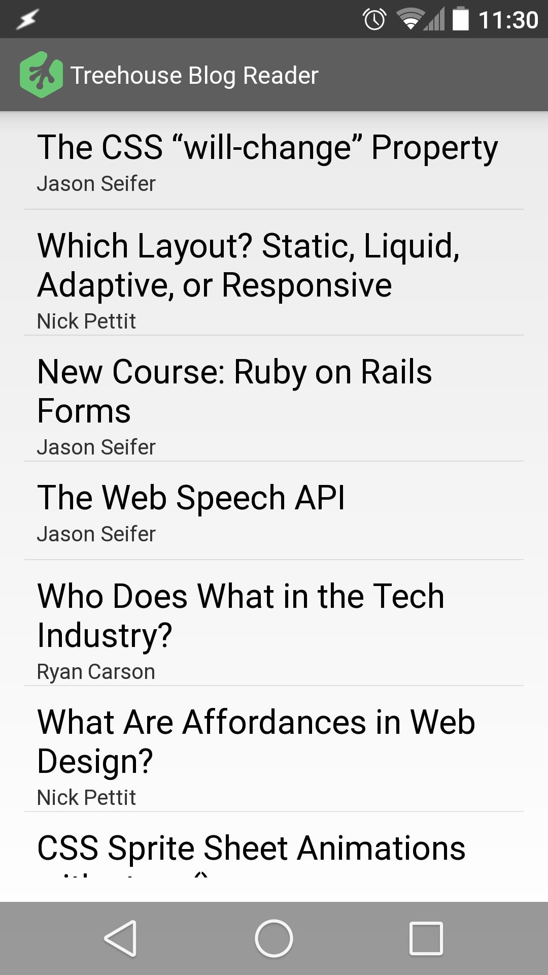 Blog Reader (Treehouse)