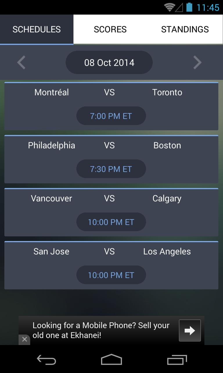 Live Hockey Scores