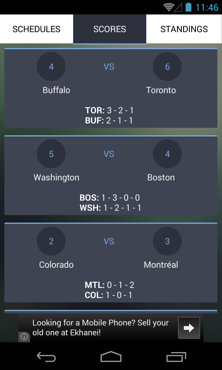 Live Hockey Scores
