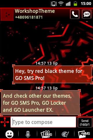 Red Black GO SMS Theme