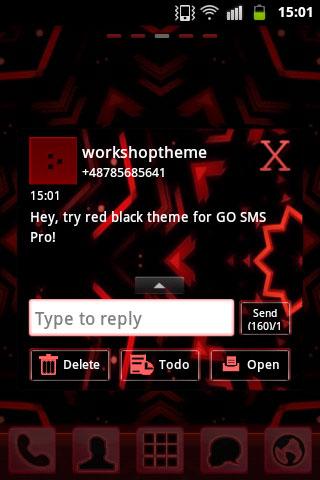 Red Black GO SMS Theme