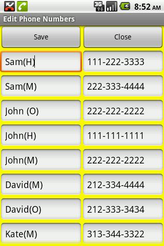One Touch DialPad Widget