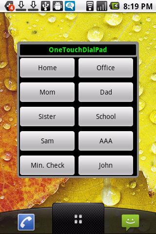 One Touch DialPad Widget