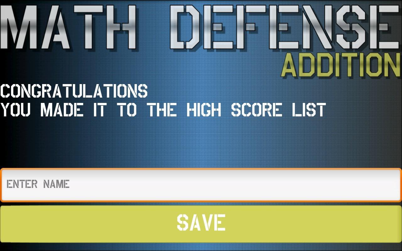 Math Defense - Addition