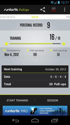 Runtastic Pull-ups Workout