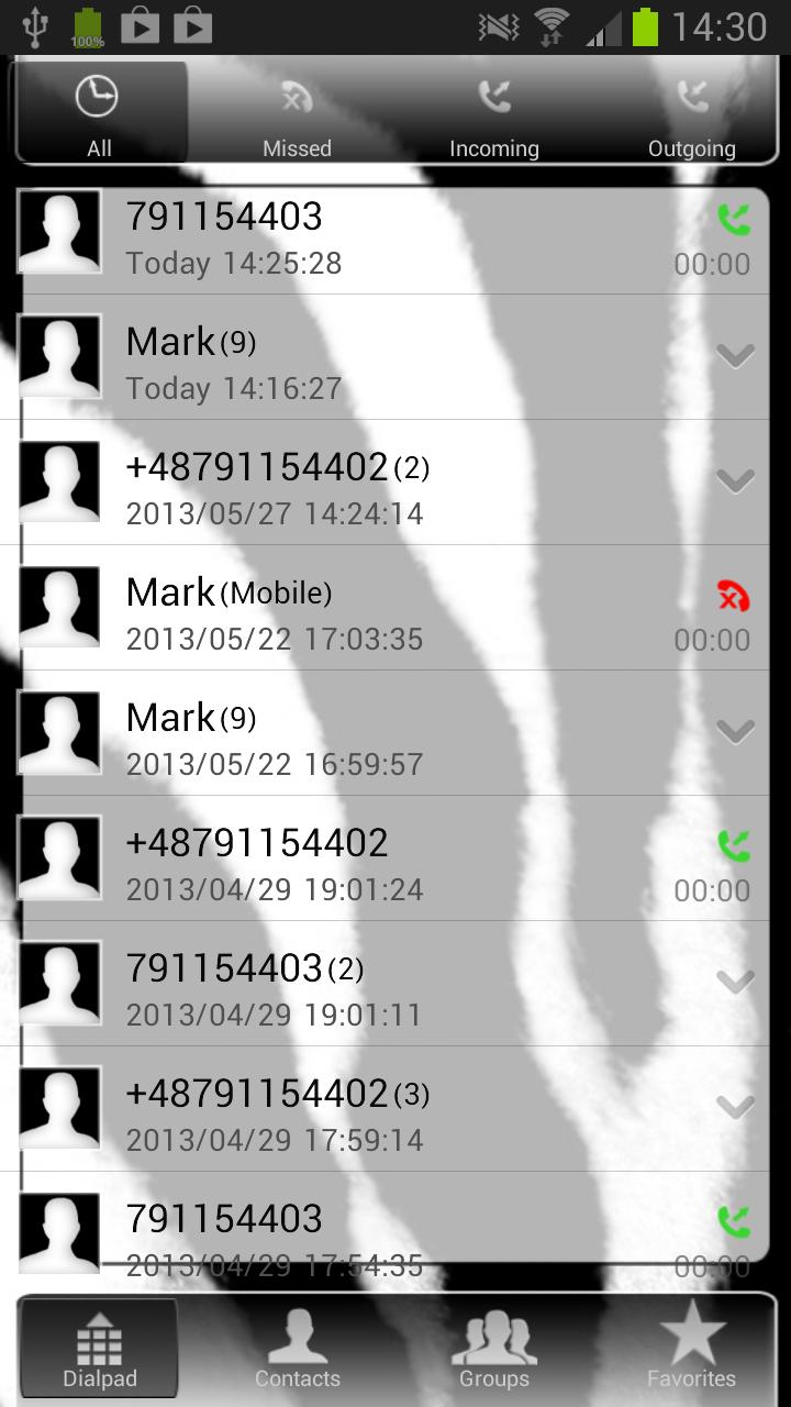 Zebra Theme for GO Contacts
