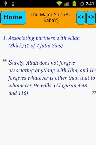 Major Sins In Islam