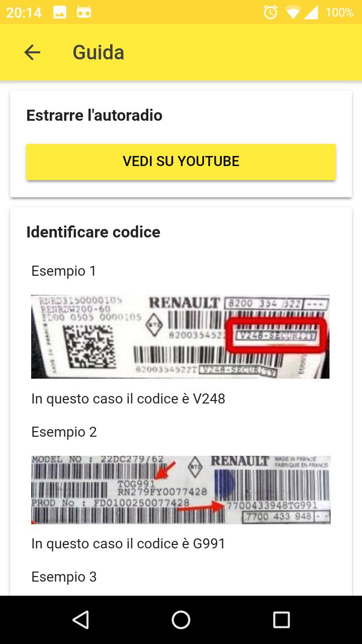 Radio Code for Renault