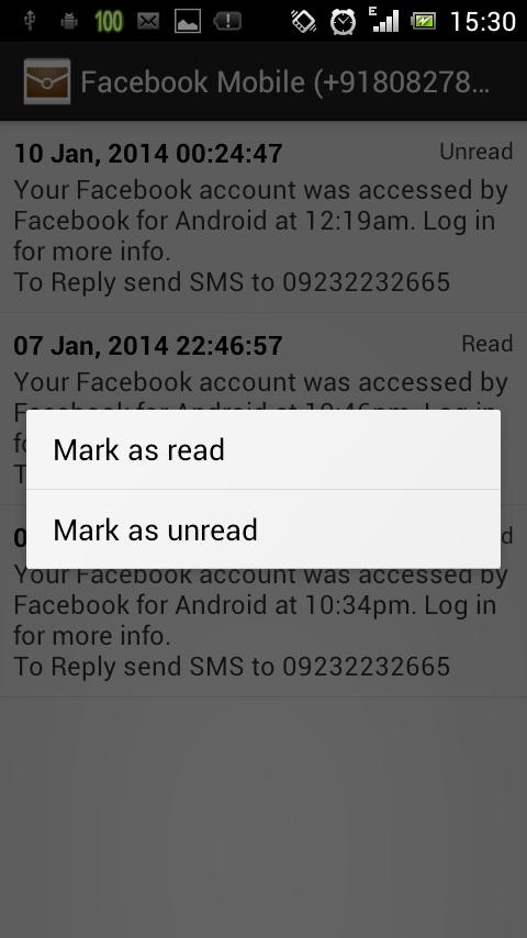 SMS read/unread