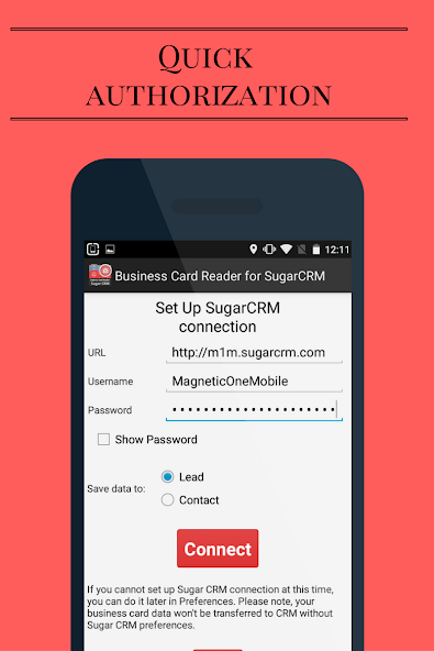 Business Card Reader for Sugar