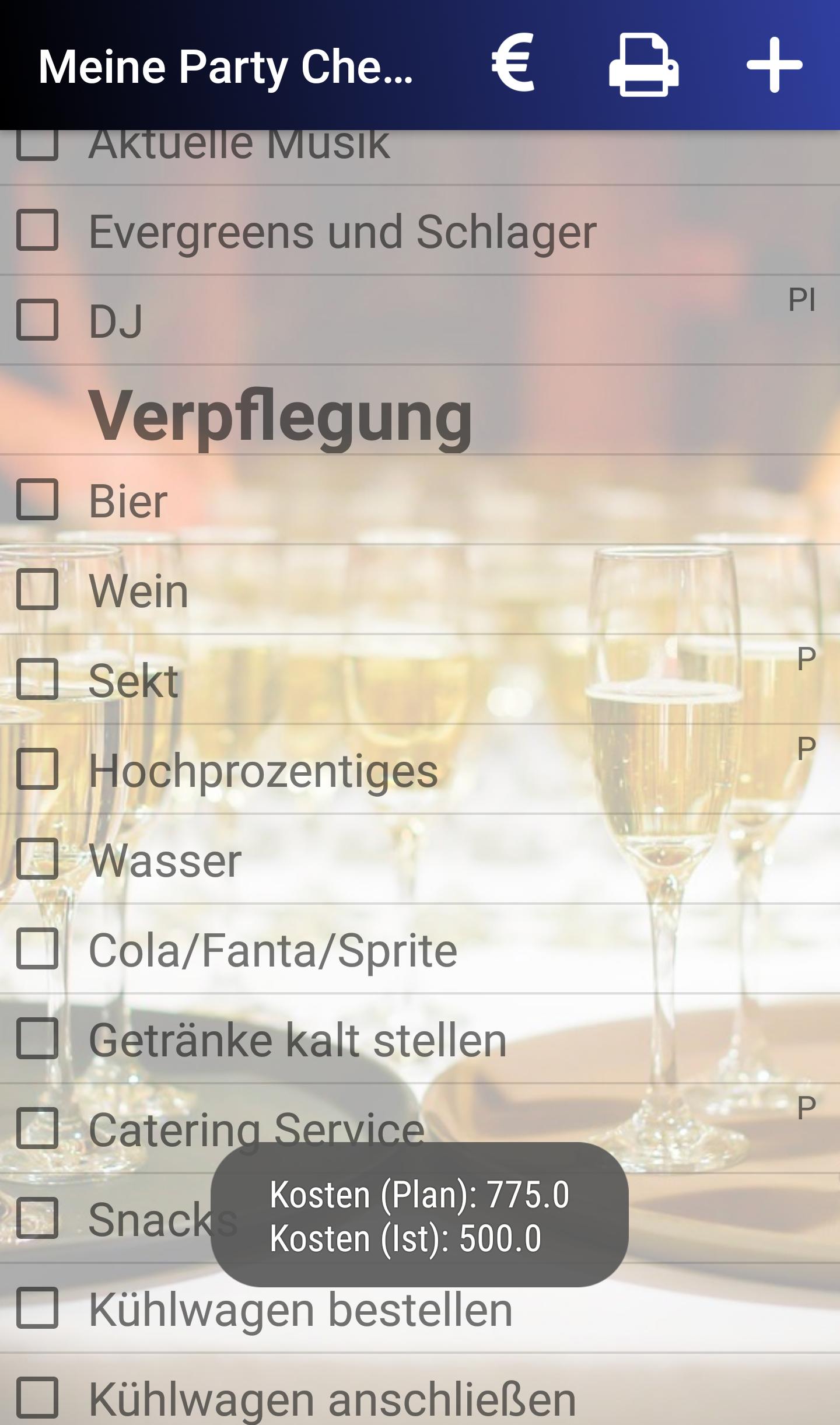 My party | party checklist