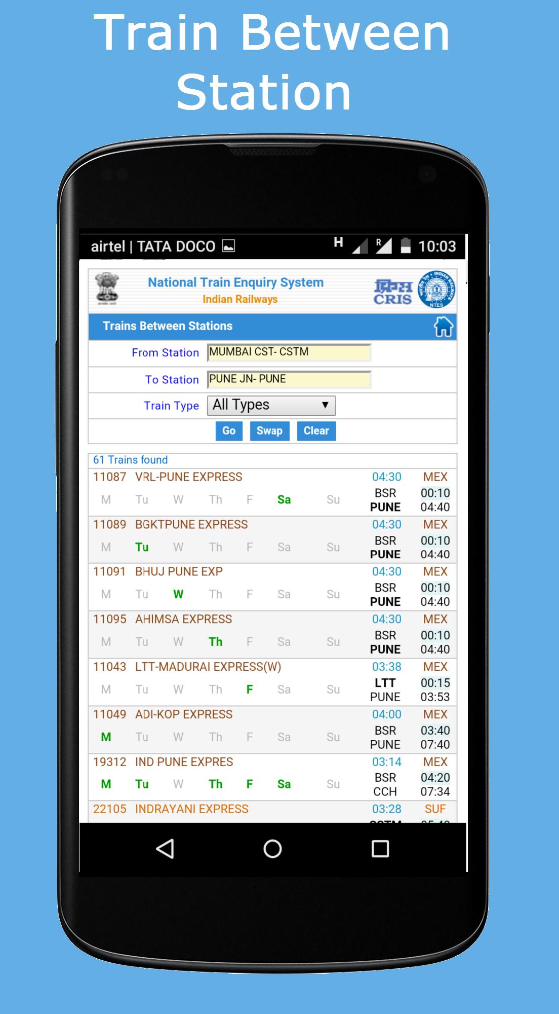 Indian Railway - PNR Status