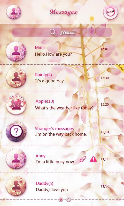 GO SMS FLOWER DANCE THEME