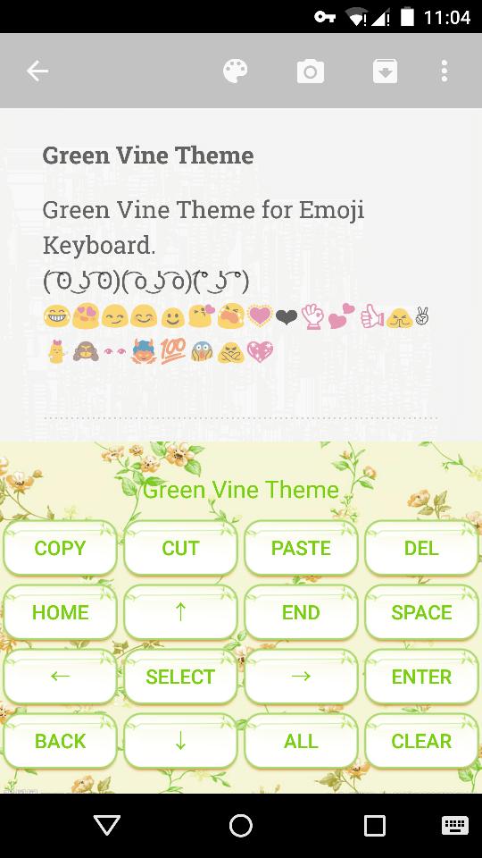Green Vine Emoji Keyboard Skin